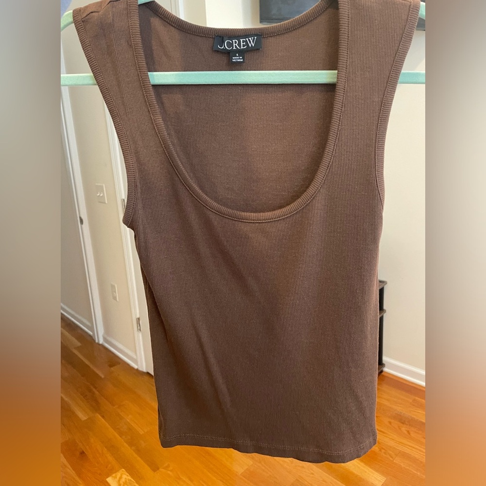 J. Crew cropped fine rib scoopneck tank top